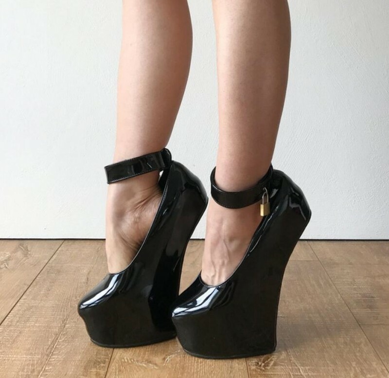 Womens Ankle Strap Pumps Sexy Hoof Sole Heelless High Heel Platform Shoes  Black | eBay